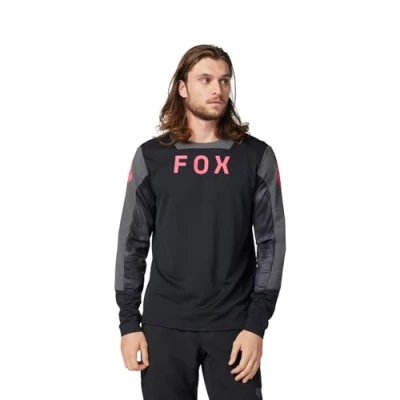 Image of Fox Racing Men&#039;s Defend Long Sleeve Jersey Shirt, Black Taunt, S