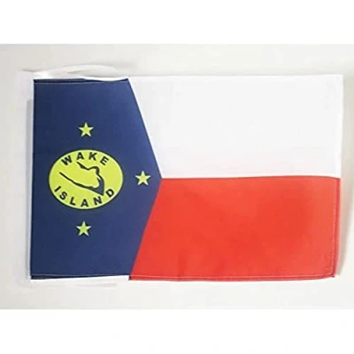 Image of AZ Flag Wake Island 18&#039;&#039; x 12&#039;&#039; 100% Polyester Islander Small Banner with Two Cords Fade Resistant Vivid Colors 18x12 in 45x30 Cm