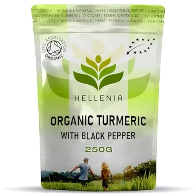 Image of Hellenia Turmeric Powder with Black Pepper (Organic) 250g Natural Source of Curcumin