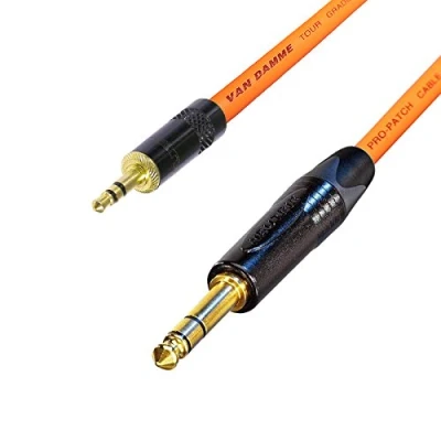 Image of Stereo Mini Jack to Lead. 3.5mm 6mm Cable. Ipod Amplifier (5m, Orange)
