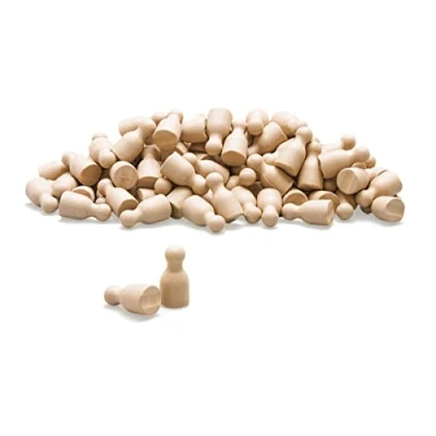 Image of Wissner® Active Learning Set of 100 Toy Figures/Halma cones in Natural colour 24 x 12 mm RE Wood®