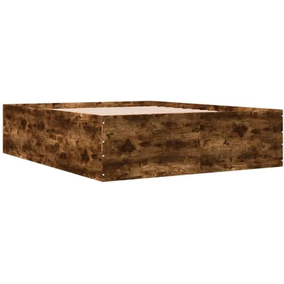 Image of vidaXL Bed Frame without Mattress Smoked Oak 160x200 cm