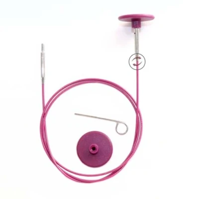 Image of KnitPro Swivel 360 Inter. Cable for 80cm Needle 3pcs, Purple