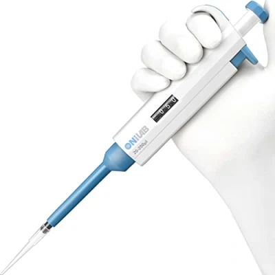 Image of ONiLAB 20 200 μl Laboratory Single Channel Pipette Scientific Micropipette Manual Adjustable Volume, High Precision, Pipettor…