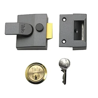 Image of YALE YALP85DMGSC P 85 DMG SC 40 Deadlocking Nightlatch Finish, High Security with Automatic Deadlock, Dark Metallic Gray,