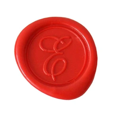 Image of Herbin 40305T Modern English Handwriting brass disc for sealing wax, letter E