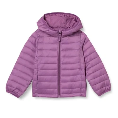 Image of Amazon Essentials Girls&#039; Lightweight Water Resistant Packable Hooded Puffer Jacket, Dusty Purple, 11 12 Years
