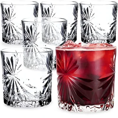 Image of KADAX Drinking Glasses, Set of 6, Water Juice Glasses Made Glass, for Water, Drink, Juice, Party, Garden, Universal Cocktail Sun, 300 ml
