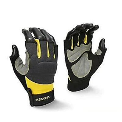 Image of STANLEY SY640L Fingerless Performance Glove, Gray/Black/Yellow
