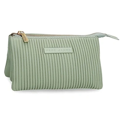 Image of Pepe Jeans Aurora Purse Three Compartments Green 17.5x9.5x2 cm Synthetic Leather