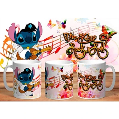 Image of Mugtime (TM) Lilo and Stitch Style Elvis Presley Inspired Ceramic Coffee Tea Mug Cup 11oz 330ml