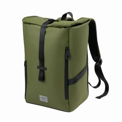 Image of Cabin Max ISEO 40x20x25 Rolltop Backpack Carry On Suitable for Ryanair Underseat Bags (Recycled RPET) (Khaki)