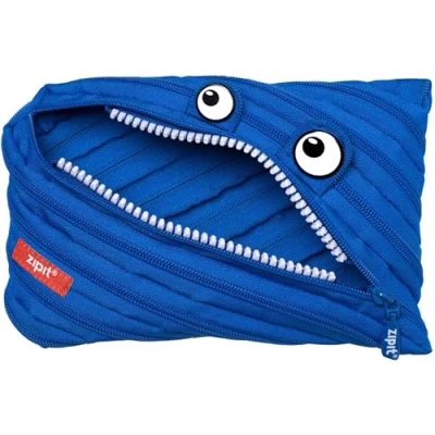 Image of ZIPIT Monster Pencil Case for Boys Big Pouch School, College and Office Bag Kids (Blue)