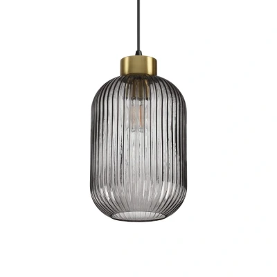 Image of Mint 3 Indoor Glass DomeCeiling Pendant Lamp 1 Light Smokey, E27