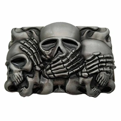 Image of YONE Xwest Rock Punk Skull Belt Buckle