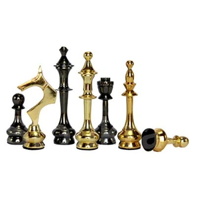 Image of StonKraft Brass Chess Pieces Pawns Coins Figurine Sleek 2.5&quot; Inches Silver