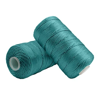 Image of Uiopa Macrame Cord 1.5mm x 400m, Nylon Yarn for Crochet and Knitting, Light Peacock Blue String Craft Rope Wall Hangings, Dream Catchers, Jewelry Making, DIY Projects