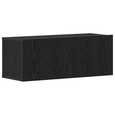 Image of vidaXL TV Wall Cabinets (Set of 2) Black Oak, 80x30x30 cm, Made Engineered Wood