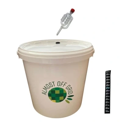 Image of 5 Litre Wine Making Homebrew Bucket with Airlock &amp; LCD Temperature Strip Mead Cider