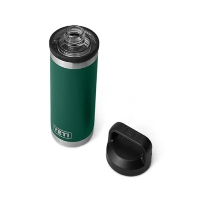 Image of YETI Rambler Bottle Chug, Vaccum Insulated Stainless Steel with Leakproof Chug Cap, Black Forest Green, 18 oz (532 ml)