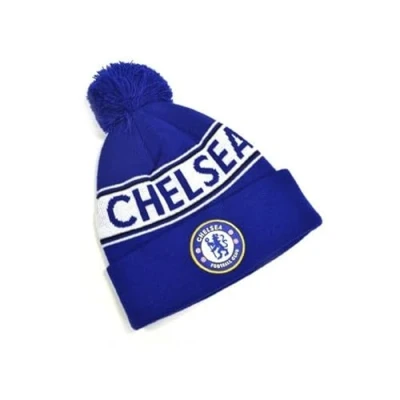 Image of Chelsea F.C. West Ham United Knitted Beanie Hat Blue
