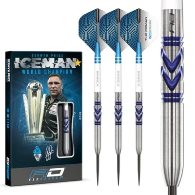 Image of RED DRAGON Gerwyn Iceman Price Avalanche Pro 21 Gram Premium Tungsten Darts Set with Flights and Stems