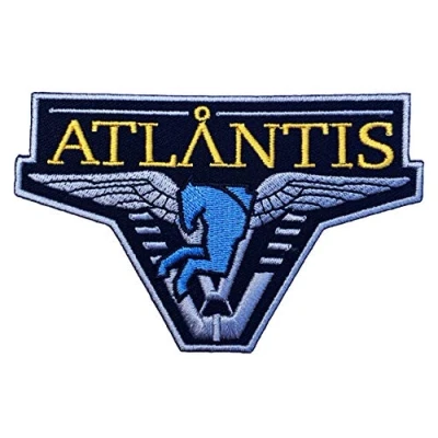 Image of Stargate SG 1 Atlantis Team LB White Border Embroidered Badge Patch Sew on or Iron 10cm