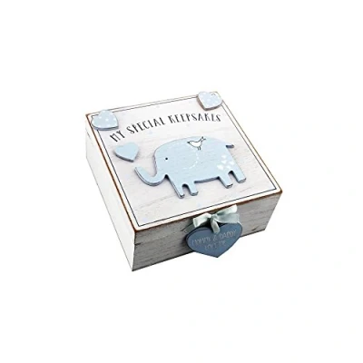 Image of Petit Cheri Baby Boy wooden Memories Keepsake Box Vintage Style