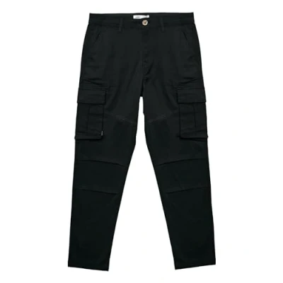 Image of Tokyo Laundry Men&#039;s &#039;Ralston&#039; Stretch Cotton Twill Multi Pocket Cargo Trousers Anthracite Black