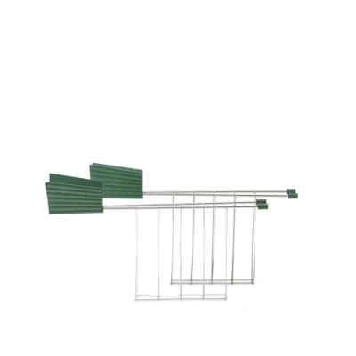 Image of Alessi Sandwich Racks for Toaster Plissé Green Michele de Lucchi MDL08RA GR