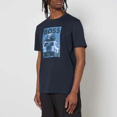 Image of BOSS Mextour Print Tshirt, Men&#039;s, Size: Medium, Dark blue
