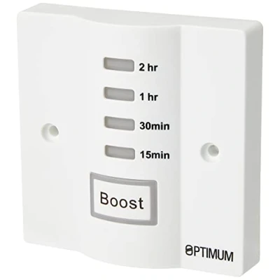 Image of Optimum Energy Saving Electronic Time Switch 2 Hour Boost Timer Socket Box Mount White, One 230 V