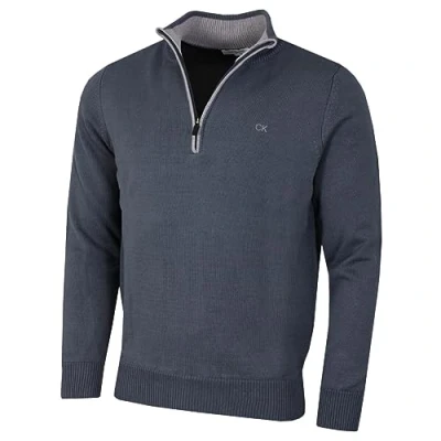 Image of Calvin Klein Mens 1/2 Zip CK Golf Sweater Steel Grey XXXXL