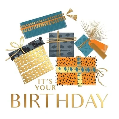 Image of Piccadilly Greetings Modern Luxury Birthday Card, Presents 160 mm sq