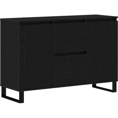 Image of vidaXL Sideboard Black Oak 104x35x70 cm Engineered Wood