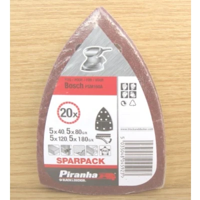 Image of Piranha X31705 QZ 40/ 80/ 120/ 180g Detail Sander Sheets Sparpacks