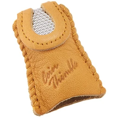Image of Clover Double Sided Thimble, Leather, Brown, 1