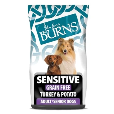 Image of Burns Pet Nutrition Complete Dry Hypoallergenic Grain Free Dog Food For Adult &amp; Senior Dogs Turkey Potato (2kg), Packaging May Vary