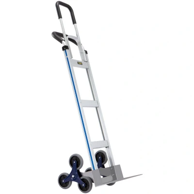 Image of VEVOR Stair Climbing Cart, 550 lbs Load Capacity, Aluminum Hand Truck Dolly with Dual Handles, Integrated Frame &amp; Nonslip Rubber Wheels, Multipurpose Climber for Warehouse Shopping Airport