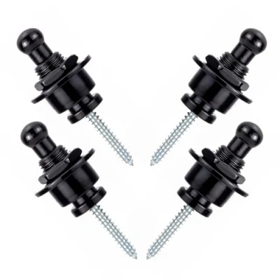 Image of 4pcs Guitar Strap Lock Round Head Black Bass Locks