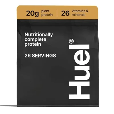 Image of Huel Complete Protein Powder, 26 Servings, Salted Caramel Flavour, 20g of Plant Based Vegan Powder per Serving, Ready Meals, Gluten Free, No Soy, Naturally Flavoured Meal Replacement