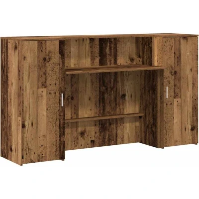 Image of vidaXL Reception Desk Old Wood 180x50x103.5 cm Engineered