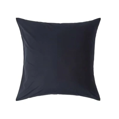 Image of HOMESCAPES Black Pure Egyptian Cotton Euro Size Pillowcase 80 x cm 200 TC 400 Thread Count Percale Equivalent Large Square Pillow Case with Zip