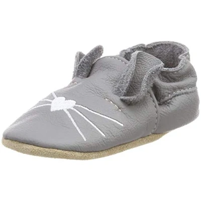 Image of Beck Unisex baby Little Mouse Crawling shoes, Grey, 8 UK Child