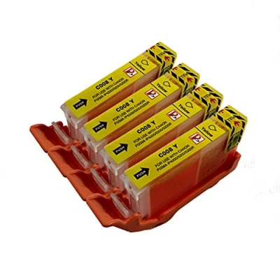 Image of 4 Yellow PerfectPrint Compatible Ink Cartridge Replace CLI 8 for Canon iP4200 IP4300 iP4500 iP5100 iP5200 iP5200R iP5300 MP500 MP530 MP600 MP600R MP610 MP800 MP800R MP810 MP830 MP950 MP960 MP970 MX850 Printer