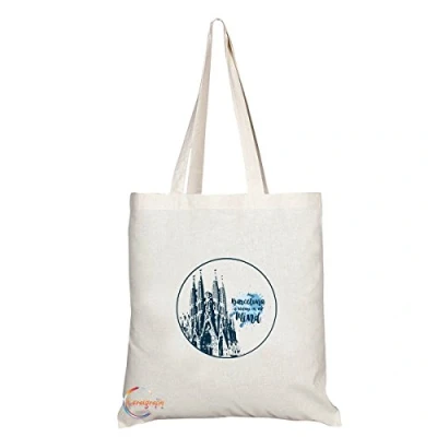 Image of Coralgraph Inc TB005 Barcelona Is Always on My Mind Novelty Present Gift Printed Eco Friendly Stylish Long Handled Tote Shoulder Bag