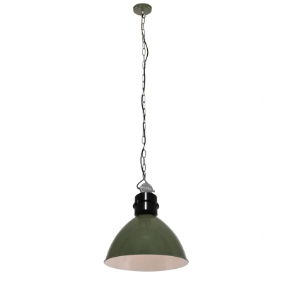 Image of Fresh Dome Pendant Ceiling Lights Olive Green, Black Gloss, Metal