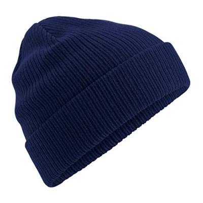 Image of Beechfield B50N Organic Cotton Beanie Eco Friendly, Unisex Hat Olive Green