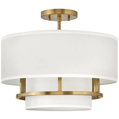Image of Graham 3 Light Cylindrical Ceiling Light, Lacquered Brass