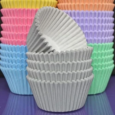 Image of Purple Cupcakes Cupcake Cases (Qty 60) Pastel Grey
